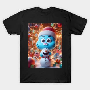 Whimsical Wonderland Unleashed: Gumball Christmas Art for Iconic Cartoon Holiday Designs! T-Shirt